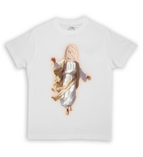 Load image into Gallery viewer, Jesus Xhrist Full Body Tan Print Tee Shirt Black