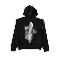 Load image into Gallery viewer, Jesus Xhrist Full Body Greyscale Print Seamless Hoodie White